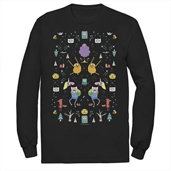 Men's Adventure Time Character Icon Collage Longsleeve Tee