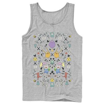 Men's Adventure Time Character Icon Collage Tank Top