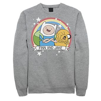 Men's Cartoon Network Adventure Time Finn & Jake Rainbow Banner Fleece