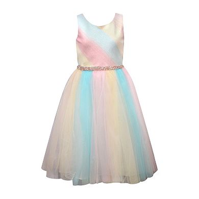 Girls 7-16 Bonnie Jean Metallic Rainbow Dress