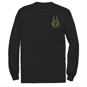 Disney's Villains Maleficent Men's Pocket Outline Long Sleeve Tee