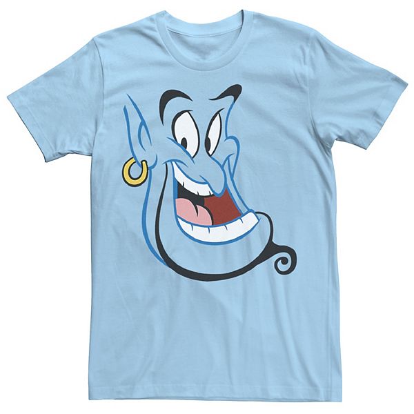Men's Aladdin Genie Face Blue T-Shirt Unisex Disney Adult Tee 