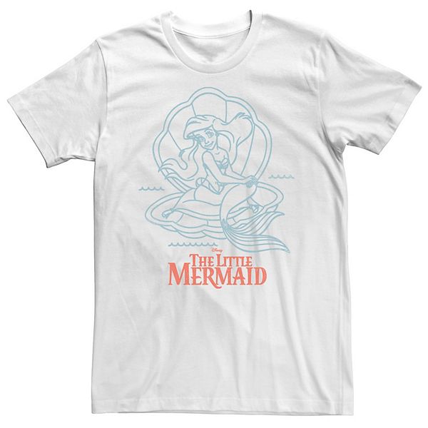 Men's Disney's The Little Mermaid Ariel Line Art Portrait Tee