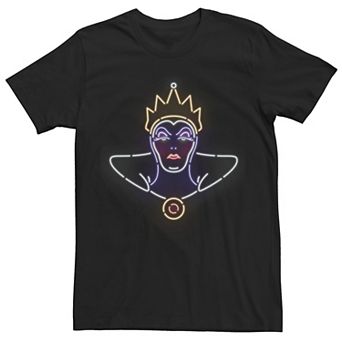 Men's Disney's Villains Evil Queen Neon Head Shot Tee