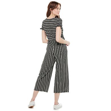 Juniors' Rewind Ribbed Knit Jumpsuit