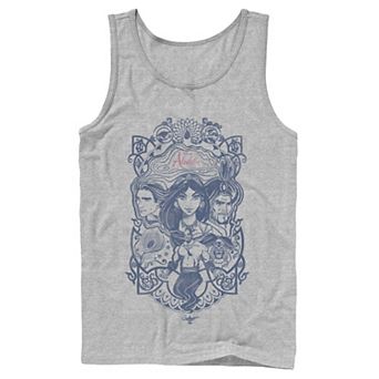 Men's Disney's Aladdin Live Action Group Shot Line Art Tank Top