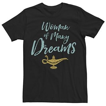 Men's Disney's Aladdin Live Action Woman Of Many Dreams Word Stack Tee