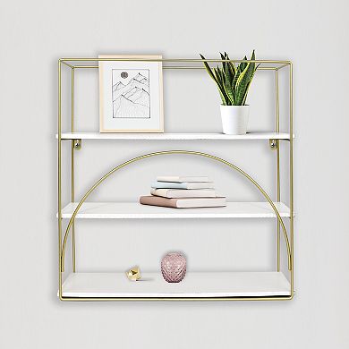 Belle Maison Metal and Wood Shelf