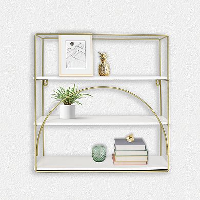 Belle Maison Metal and Wood Shelf