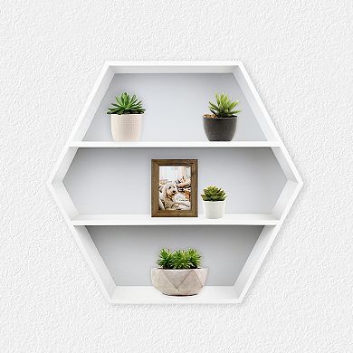 Belle Maison Hexagon Wall Shelf