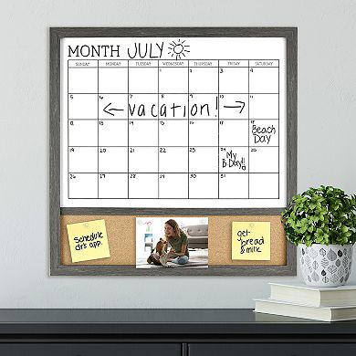 Belle Maison Monthly Dry Erase Calendar with Cork Bottom
