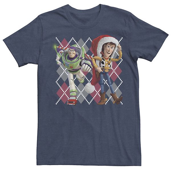 Men's Disney / Pixar Toy Story Buzz & Woody Holiday Portrait Graphic Tee