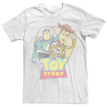 Disney / Pixar's Toy Story Buzz Lightyear & Woody Men's Distressed Retro Tee