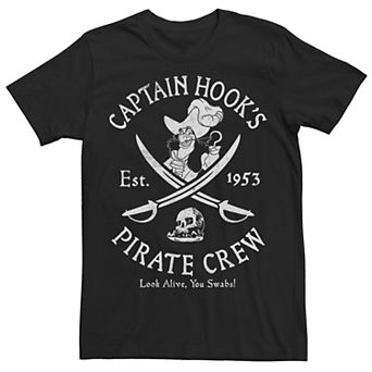 Disney's Peter Pan Captain Hook Men's Pirate Crew Graphic Tee