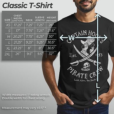 Disney's Peter Pan Captain Hook Men's Pirate Crew Graphic Tee
