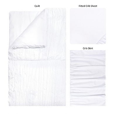 Trend Lab Simply White 3 Piece Crib Bedding Set