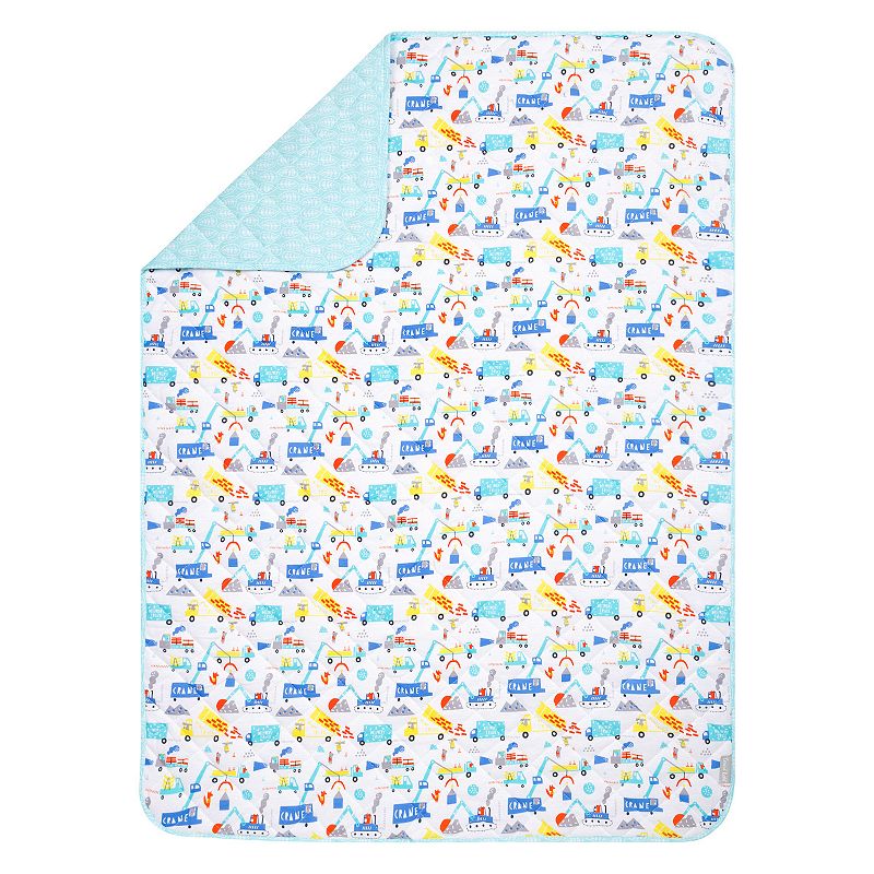 Trend Lab Construction Digger Reversible Crib Quilt, Multicolor