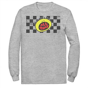 Men's Nickelodeon All That Checkered Logo Panel Long Sleeve Graphic Tee