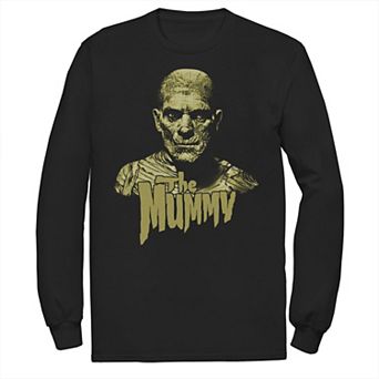 Men's Universal Monsters The Mummy Bust Portrait Logo Long Sleeve Graphic Tee