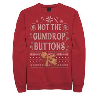 Men's Shrek Not The Gumdrop Buttons Ugly Sweater Style Christmas Graphic Fleece Pullover