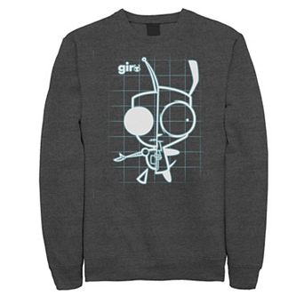 Men's Nickelodeon Invader Zim X-Ray Schematic GIR Graphic Fleece Pullover