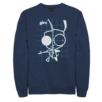 Men's Nickelodeon Invader Zim X-Ray Schematic GIR Graphic Fleece Pullover