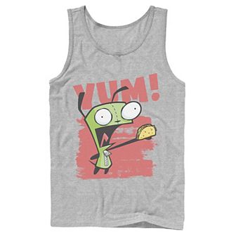 Men's Nickelodeon Invader Zim Gir Screaming Yum! Taco Portrait Graphic Graphic Tank Top