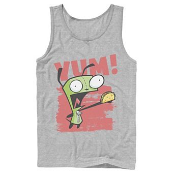 Men's Nickelodeon Invader Zim Gir Screaming Yum! Taco Portrait Graphic Graphic Tank Top
