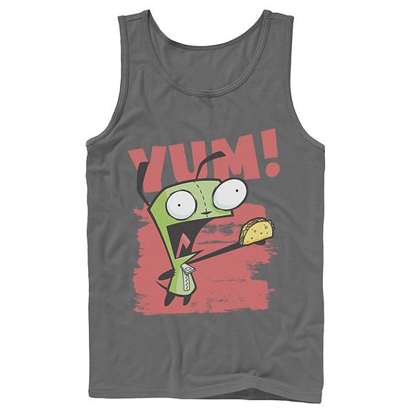 Mens Nickelodeon Invader Zim Gir Screaming Yum Taco Portrait Graphic Graphic Tank Top 