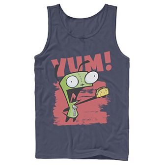 Men's Nickelodeon Invader Zim Gir Screaming Yum! Taco Portrait Graphic Graphic Tank Top