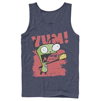 Men's Nickelodeon Invader Zim Gir Screaming Yum! Taco Portrait Graphic Graphic Tank Top