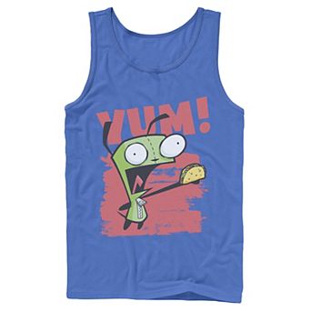 Men's Nickelodeon Invader Zim Gir Screaming Yum! Taco Portrait Graphic Graphic Tank Top