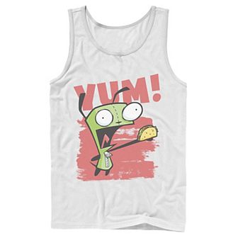 Men's Nickelodeon Invader Zim Gir Screaming Yum! Taco Portrait Graphic Graphic Tank Top