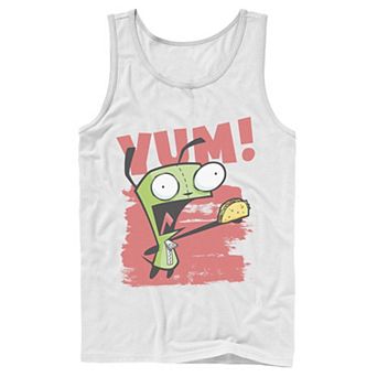 Men's Nickelodeon Invader Zim Gir Screaming Yum! Taco Portrait Graphic Graphic Tank Top