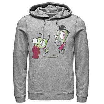 Men's Nickelodeon Invader Zim Walking Gir Fire Hydrant Portrait Graphic Hoodie