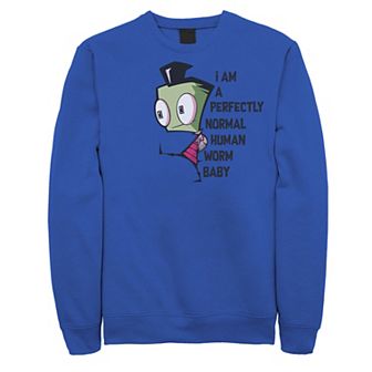 Men's Nickelodeon Invader Zim And Gir Watercolor Portrait Logo Graphic Fleece Pullover