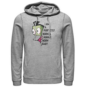 Men's Nickelodeon Invader Zim And Gir Watercolor Portrait Logo Graphic Hoodie