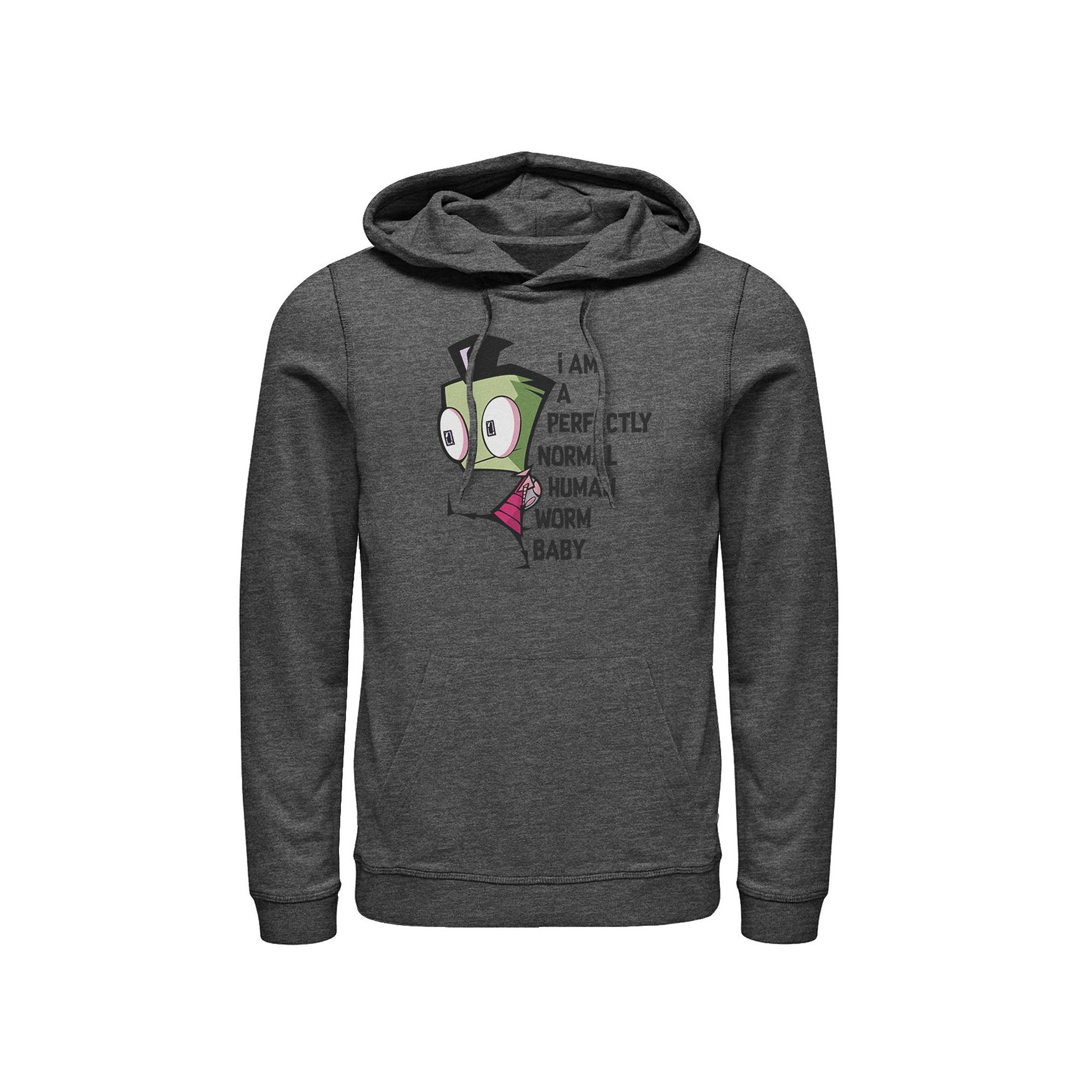 Mens Nickelodeon Invader Zim And Gir Watercolor Portrait Logo Graphic Hood