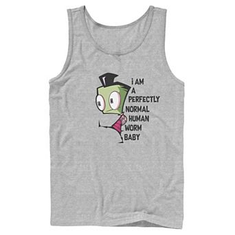 Men's Nickelodeon Invader Zim And Gir Watercolor Portrait Logo Graphic Tank Top
