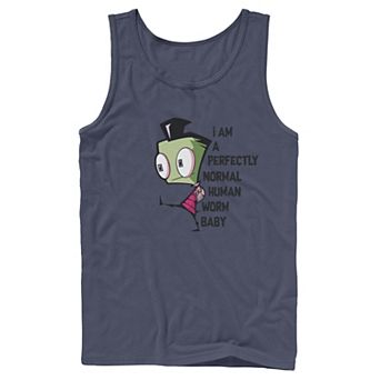 Men's Nickelodeon Invader Zim And Gir Watercolor Portrait Logo Graphic Tank Top