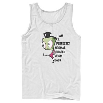 Men's Nickelodeon Invader Zim And Gir Watercolor Portrait Logo Graphic Tank Top