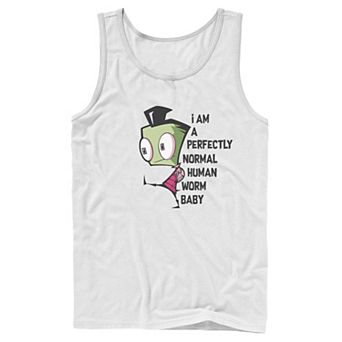 Men's Nickelodeon Invader Zim And Gir Watercolor Portrait Logo Graphic Tank Top