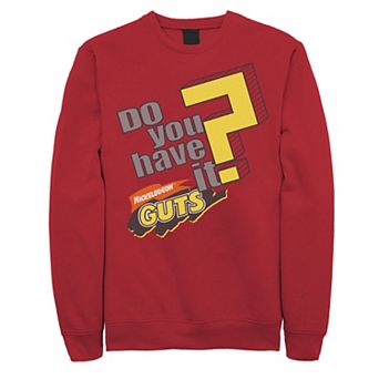 Men's Nickelodeon Guts Do You Have It Vintage Question Logo Graphic Fleece Pullover