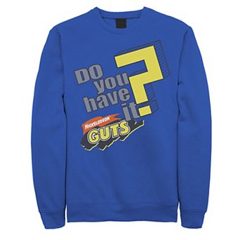 Men's Nickelodeon Guts Do You Have It Vintage Question Logo Graphic Fleece Pullover