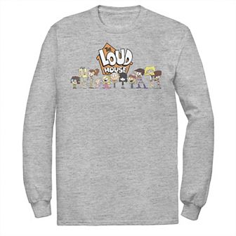 Men's Nickelodeon The Loud House Cast In A Row Logo Long Sleeve Graphic Tee