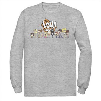 Men's Nickelodeon The Loud House Cast In A Row Logo Long Sleeve Graphic Tee