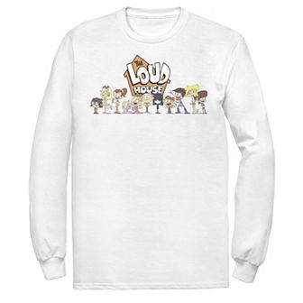 Men's Nickelodeon The Loud House Cast In A Row Logo Long Sleeve Graphic Tee