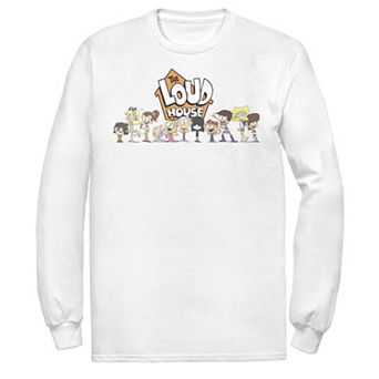 Men's Nickelodeon The Loud House Cast In A Row Logo Long Sleeve Graphic Tee