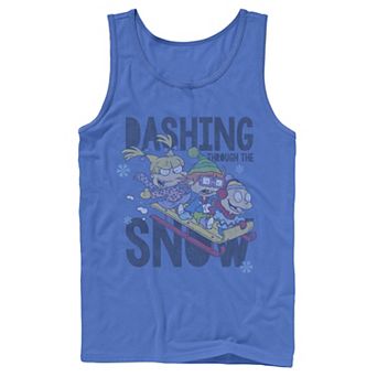 Men's Nickelodeon Rugrats Trio Dashing Through The Snow Sled Graphic Tank Top