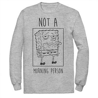 Men's Nickelodeon SpongeBob SquarePants Not A Morning Person Long Sleeve Graphic Tee